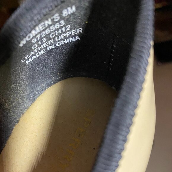 Sperry Patten Leather Pearl & Black Ribbon Flats - Picture 10 of 10